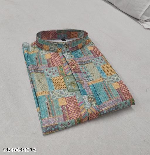 Premium Pastel Patchwork Men’s Kurta | Stylish Festive & Party Wear﻿ - Khan's Hub