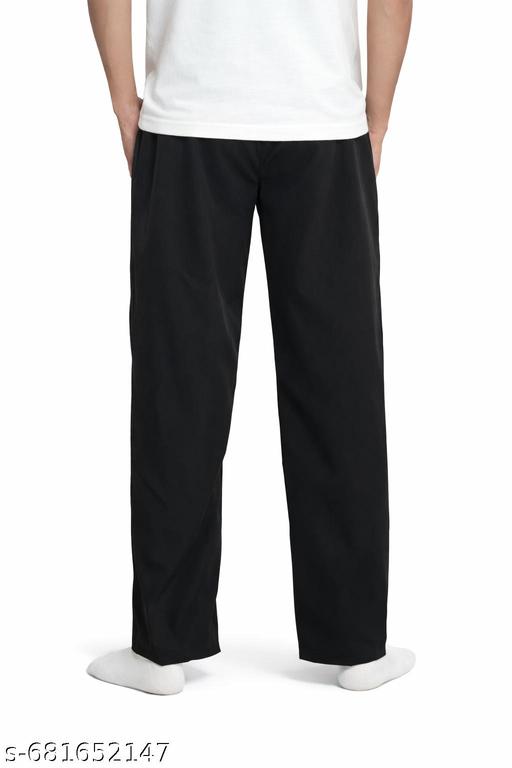 Men’s Black Track Pants Combo Pack of 2 with Straight Side Stripes | Regular Fit Sportswear - Khan's Hub