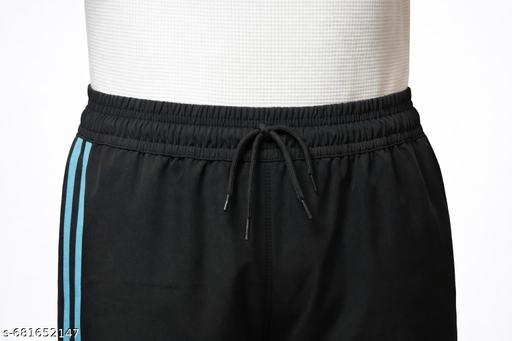 Men’s Black Track Pants Combo Pack of 2 with Straight Side Stripes | Regular Fit Sportswear - Khan's Hub