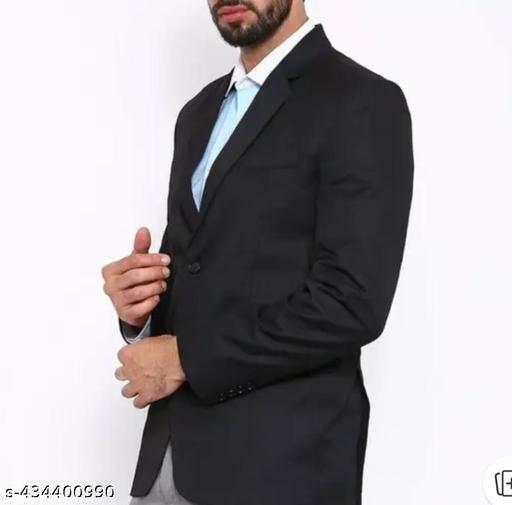 Black blazer solid - Khan's Hub