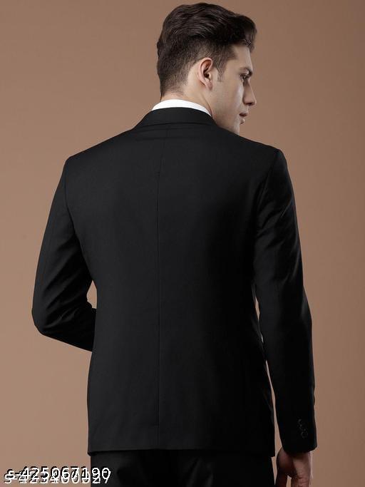Versatile Black Blazer for Men: Elegant Black Coat for Wedding, Party, and Casual Wear - Premium Quality Black Blazer Jacket - Khan's Hub