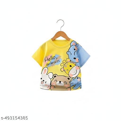 Kids Boys Cartoon Printed Cotton T-Shirt & Denim Shorts Set  - Khan's Hub