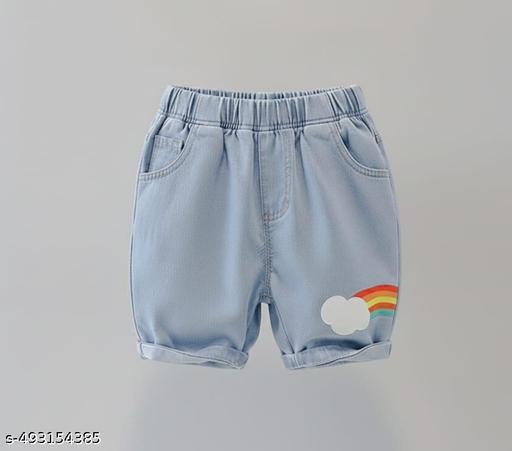 Kids Boys Cartoon Printed Cotton T-Shirt & Denim Shorts Set  - Khan's Hub