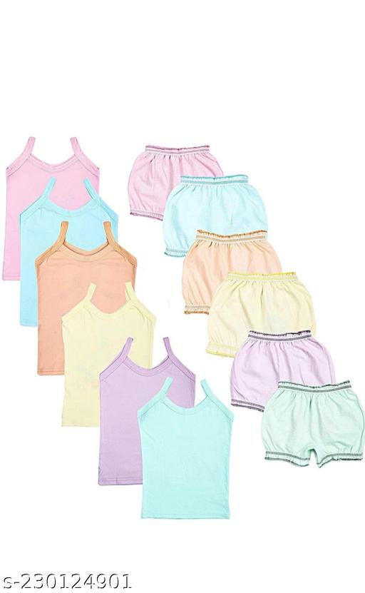 PD COMBO SET OF GIRLS VEST ( CAMISOLE ) AND UNDERWEAR (BLOOMERS) PACK OF 6 (6+6) - Khan's Hub