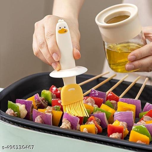Oil Dispenser for Kitchen, 2 IN 1 Oil Dispenser Bottle with Silicone Basting Brush for Cooking Vinegar Sauce BBQ Grill Frying Baking,Air Fryer (pack of 2) - Khan's Hub