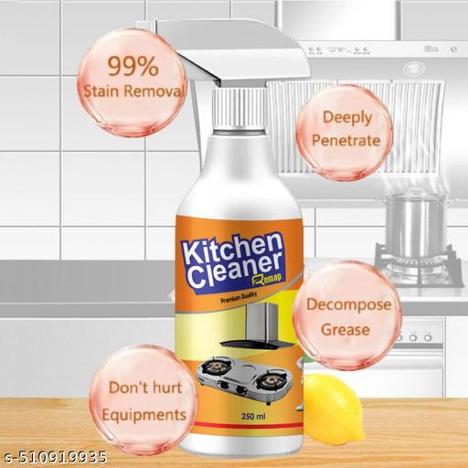  KITCHEN OIL & GREASE STAIN CLEANING REMOVER SPRAY Kitchen Degreaser Cleaner Non Corrosive Multipurpose Product - Removes Oil Grease Food Stains, Chimney Stove Grill, Kitchen Slab, Tiles, Floor, Sink Cleaner Liquid PH Neutral Kitchen Cleaner Spray Chimney Cleaner Bathroom Cleaner- 250ml - Khan's Hub