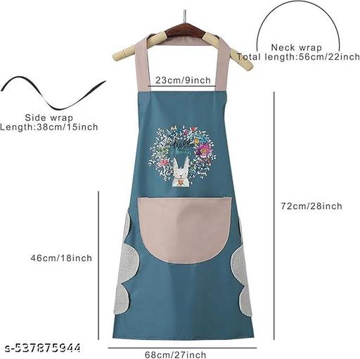 1 Pcs Multi coloer - Waterproof Kitchen Apron for Women with Big Front Pocket Hand-Wiping Towel | Comfortable Wear-Resistant Chef Apron for Cooking | One Size Fits Most | (1 Pcs) - Khan's Hub