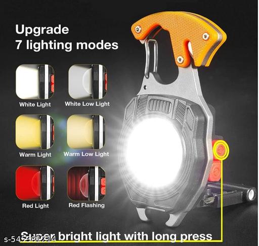 Keychain LED Flashlights, Rechargeable Flashlights Torch 7 Light Modes with Lighter,Whistles,Screwdriver,Bottle Opener,Magnet Base 800 Lumens Portable Emergency COB Light for Camping Outoor - Khan's Hub