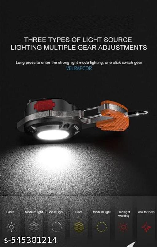 Keychain LED Flashlights, Rechargeable Flashlights Torch 7 Light Modes with Lighter,Whistles,Screwdriver,Bottle Opener,Magnet Base 800 Lumens Portable Emergency COB Light for Camping Outoor - Khan's Hub