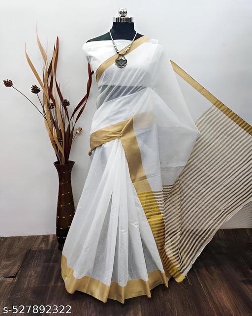 Traditional kasavu cotton saree - Khan's Hub