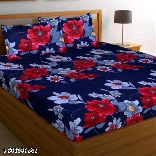 STYLISH 100% POLYCOTTON DOUBLE BED SHEET SIZE 90x90 inch WITH 2 PC PILLOW COVER SIZE 16x26 inch  - Khan's Hub
