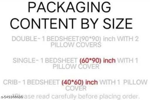 Glace-Cotton Bedsheets For Single/Double Bed With Pillow Covers  - Khan's Hub