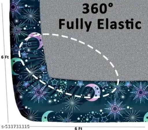 1 Fitted Bedsheet with Elastic Bedsheet Platinum Printed Bedsheets Double King Size Bedsheets with 2 Pillow Covers Glace Cotton bedsheet by | 78 x 72 (Multi)+ 2 Pillow Covers. Size: Elasticated Bedsheet : 78 x 72 inches / 198 x 182 cms / 6.5 x 6 feet(Multi)  - Khan's Hub