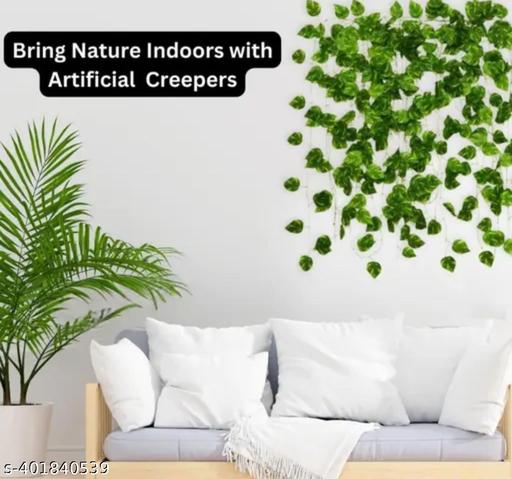  (7 Feet) (Set of 5 String) 30 Leave in one String Artificial Garlands Money Plant Hanging Leaves Greenery Vine Creeper Plants for Home Decor Main Door Wall, Balcony, Office, Decoration Party & Festival Craft - Khan's Hub