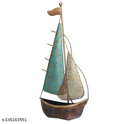 टेबल सजावट के लिए मूनशाइन नाव, लिविंग रूम के लिए सजावटी लोहे की नाव का शोपीस - Khan's Hub