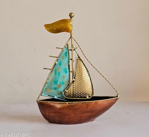 टेबल सजावट के लिए मूनशाइन नाव, लिविंग रूम के लिए सजावटी लोहे की नाव का शोपीस - Khan's Hub