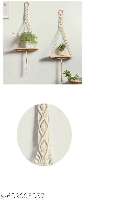 Zaddu Bros Macrame Wall Hanging Shelf | Handmade Cotton  rope Shelf | Wooden Hanging Décor Rack for Living Room, Bedroom & Home Decoration - Khan's Hub