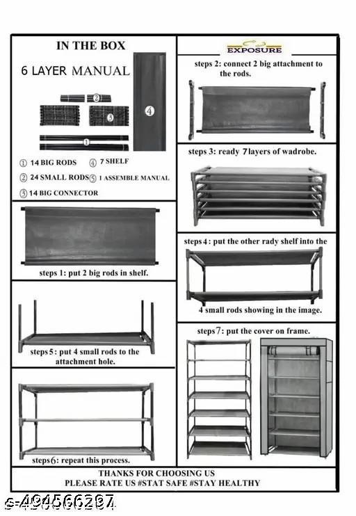 KUNAL INTERPRISES  Multipurpose Shoe Stand Rack Collapsible Stand For Home,Office,Etc 6 Steo-PINK CLOUR - Khan's Hub