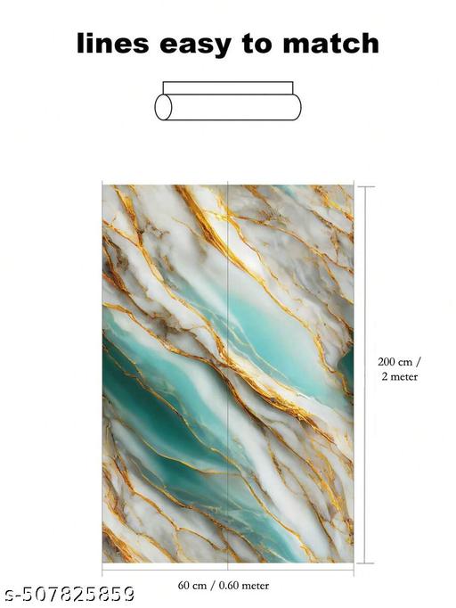 SKYVILLA "PACK OF 1 ROLL" WALPPAPER Sky Gold Self Adhesive Sticker Wall Stickers Marble Wallpaper Furniture Kitchen, Cabinets, Almirah, Tabletop, Plastic Table, Wooden Table, Wardrobe, Renovation PVC DIY (1) - Khan's Hub