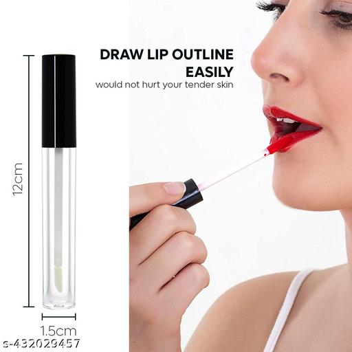 Empty Clear/Transparent 5 ml Round Premium Acrylic Empty Lip Gloss,Cosmetic, Mascara, Liquid Eye Shadow, Lip Containers Tubes, Refillable Bottle With Plug (Pack Of 3) - Khan's Hub