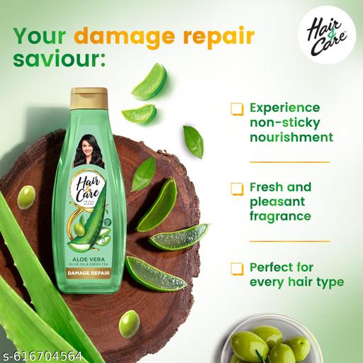 Triple Blend Damage Repair Non-Sticky Hair Oil with Aloe Vera, Olive Oil & Green Tea, 500ml - Khan's Hub