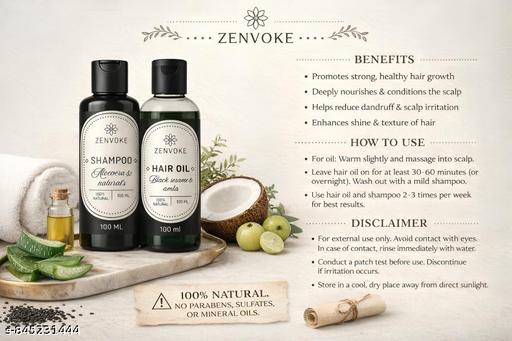 100% Natural HairCare Combo – Paraben Free Shampoo + Oil - Khan's Hub