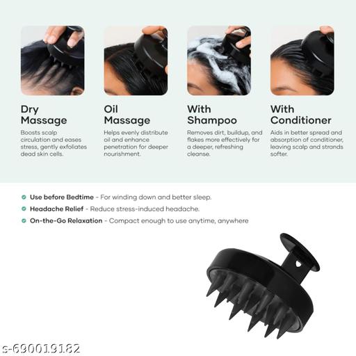 Hair Scalp Massager Brush for Cleaning & Massage (Black) - Khan's Hub