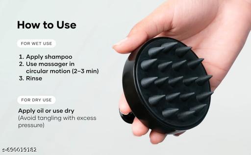 Hair Scalp Massager Brush for Cleaning & Massage (Black) - Khan's Hub
