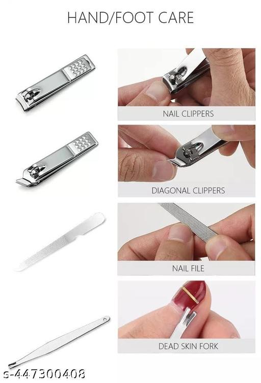 Purankam 8 pcs Manicure Pedicure Set Professional Grooming Kit,  Grooming Kit Nail Scissors Cutter Ear Pick Tweezers Scissors Eyebrow Nail file for Man & Women gift(pack of 1) - Khan's Hub