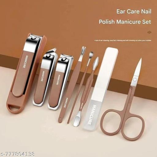 8 in 1 Ultra Premium Nail Clipper Set Professional Manicure Pedicure Kit Stainless Steel Nail Cutter Grooming Tools Travel Case Scissors Tweezers File Nail Care Kit Unisex - Khan's Hub