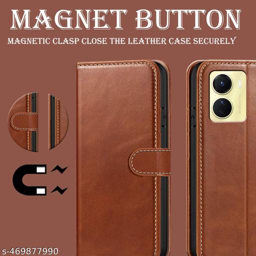 vivo T2x Back Cover Inside TPU with Card Pocket Wallet Stand And Shock Proof Complete Protection Flip Case--BROWN - Khan's Hub