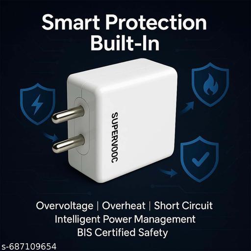 120 वॉट अल्ट्रा-फास्ट चार्जर; 120-वॉट वॉल पावर एडाप्टर; 120 वॉट फास्ट चार्जिंग मोबाइल चार्जर, सुपरवूक, वूक, वार्प, डैश, सुपरडार्ट और फास्ट चार्जिंग टेक के साथ संगत | यूनिवर्सल फास्ट चार्जर (रेड केबल शामिल) - Khan's Hub