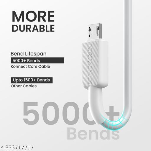 Konnect Link Micro USB Fast Charging Cable with 3.0A Output, 480Mbps Data Transfer, 1M Length for Smartphones, Tablet, Laptops & Other Micro USB Devices(White) - Khan's Hub