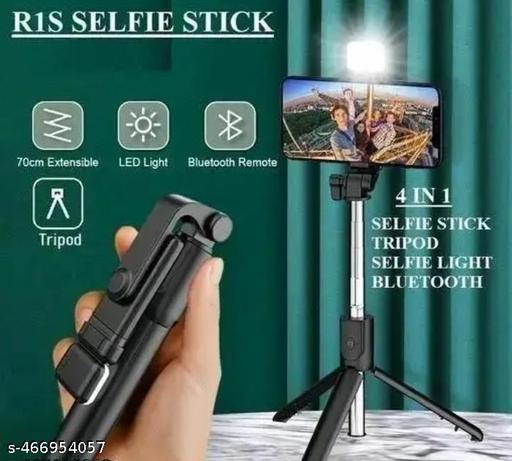 3-in-1 Multifunctional Bluetooth Extendable Selfie Sticks with Flash, Detachable Wireless Remote Tripod Stand for Mobile Phones (Black) - Khan's Hub