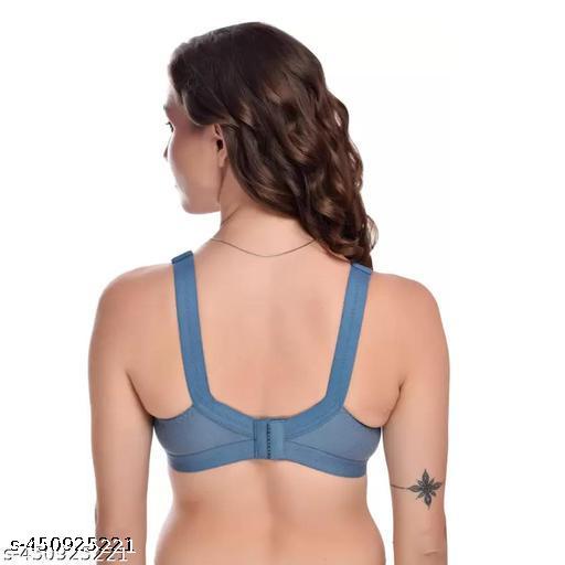 Women's Cotton Blend C-Cup Non-Padded Heavy Bust Seamless Minimizer Full Coverage Non-Wired T-Shirt Everyday Bra Combo Pack of 3 - Khan's Hub