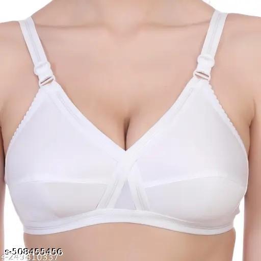 Women's favorite Cotton Non Padded Bra (Pack of 3) Color-White&Skin - Khan's Hub