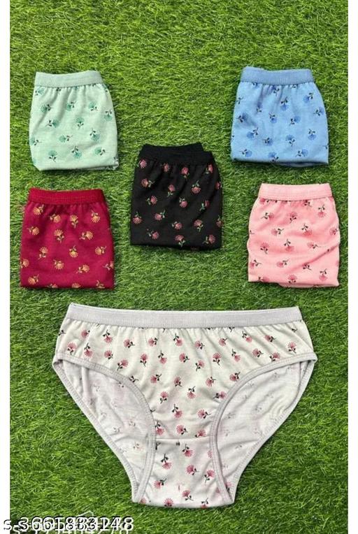 FANMADE (PACK OF 6) PRINTED PURE COTTON BRIEFS FOR WOMENS/GIRLS FOR EVERYDAY USE PANTYS COMFORTABLE MULTICOLOUR PANTIES (PACK OF 6) - Khan's Hub