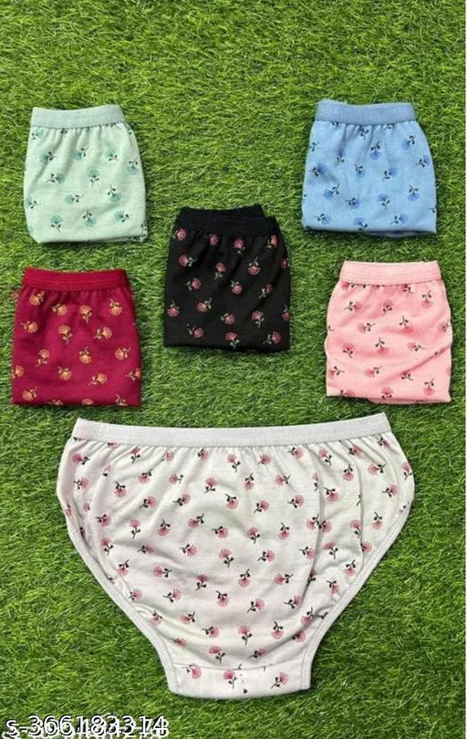 FANMADE (PACK OF 6) PRINTED PURE COTTON BRIEFS FOR WOMENS/GIRLS FOR EVERYDAY USE PANTYS COMFORTABLE MULTICOLOUR PANTIES (PACK OF 6) - Khan's Hub