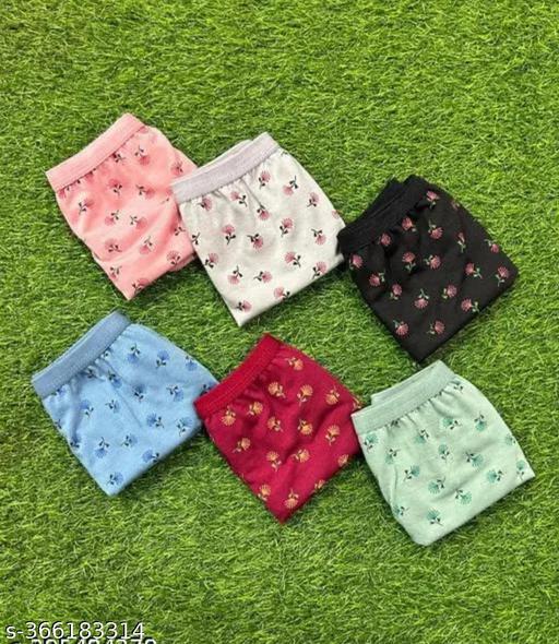 FANMADE (PACK OF 6) PRINTED PURE COTTON BRIEFS FOR WOMENS/GIRLS FOR EVERYDAY USE PANTYS COMFORTABLE MULTICOLOUR PANTIES (PACK OF 6) - Khan's Hub
