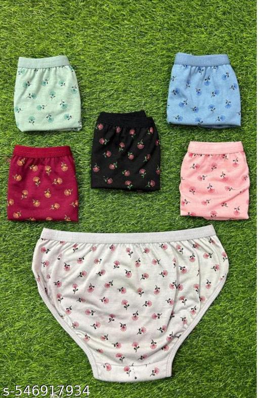 pack of 6  pure cottan hipster briefs panty for women - Khan's Hub