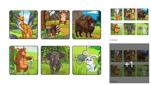 Wooden Premium Wild Animal Puzzles for Kids | Jigsaw Puzzles for Kids Age 2 and 3 | 4 Piece Puzzles | Toddlers Wooden Puzzle | Fun Learning Brain Booster for Little Champions