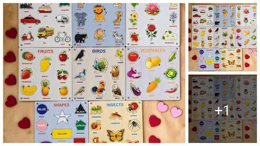  NEW Quality Wooden Puzzles Set of 4 | Educational & Learning Toy for Kids | Early Learning, Shape & Color Recognition | Montessori Puzzle Board for Toddlers (1–6Years)