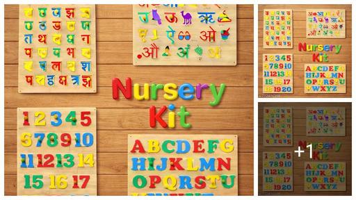 Early Skills Wooden Learning Boards Combo for Kids – Alphabet, Numbers & Hindi Letters Educational Set