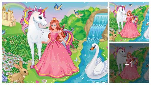 54 Pcs Wood Jigsaw Puzzles for Kids & Children Age 6+Princess World