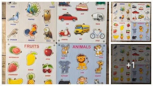 Heavy Quality Set of 4 Wooden Puzzles | Educational & Learning Toy for Kids | Early Learning, Shape & Color Recognition | Montessori Puzzle Board for Toddlers (1–5 Years)