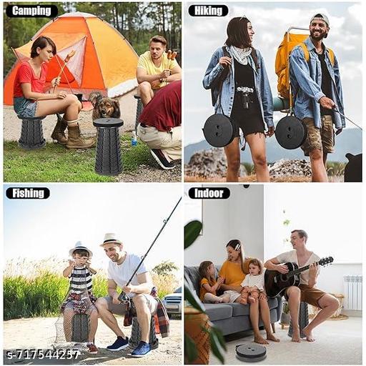 round stool Outdoor Portable Folding Stool Camping Hiking Fishing Picnic Chair Seat Table Chair Round Foldable Plastic for Kids Adults Home Office Garden Travelling Campy Stool (Red, Black, Pre-assembled) - LimiCart