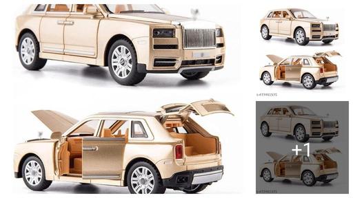 1:32 Scale Model Car Resembling Super Luxury Model Alloy Six Side Open Die-Cast Pull Back Toy Car with Sound and Light Echo Car Model Toy - (Color As Per Stock) Resembling Of Rolls-Royce Cullinan