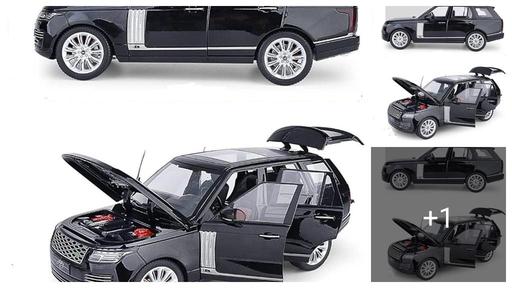 Range Rover SUV Car 1:32 Scale Die-Cast Metal Model Toy Car with Pull Back Action, Light & Sound, Openable Doors, Alloy Body, Toy for Kids Boys & Collectors (Black)