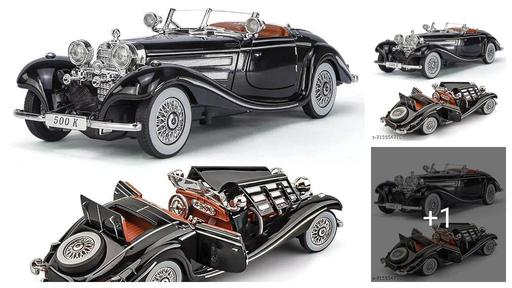 Luxury Vintage Classic Car Toy with Lights & Real Horn on Steering | Metal Die Cast Collectible Model for Kids, Gift & Home Decor | Colour: As per Stock