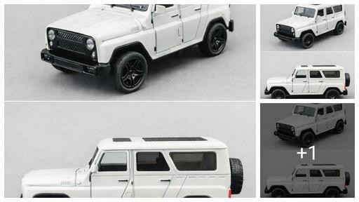 UAZ Hunter Die-cast Model jeep white.with music&lights 